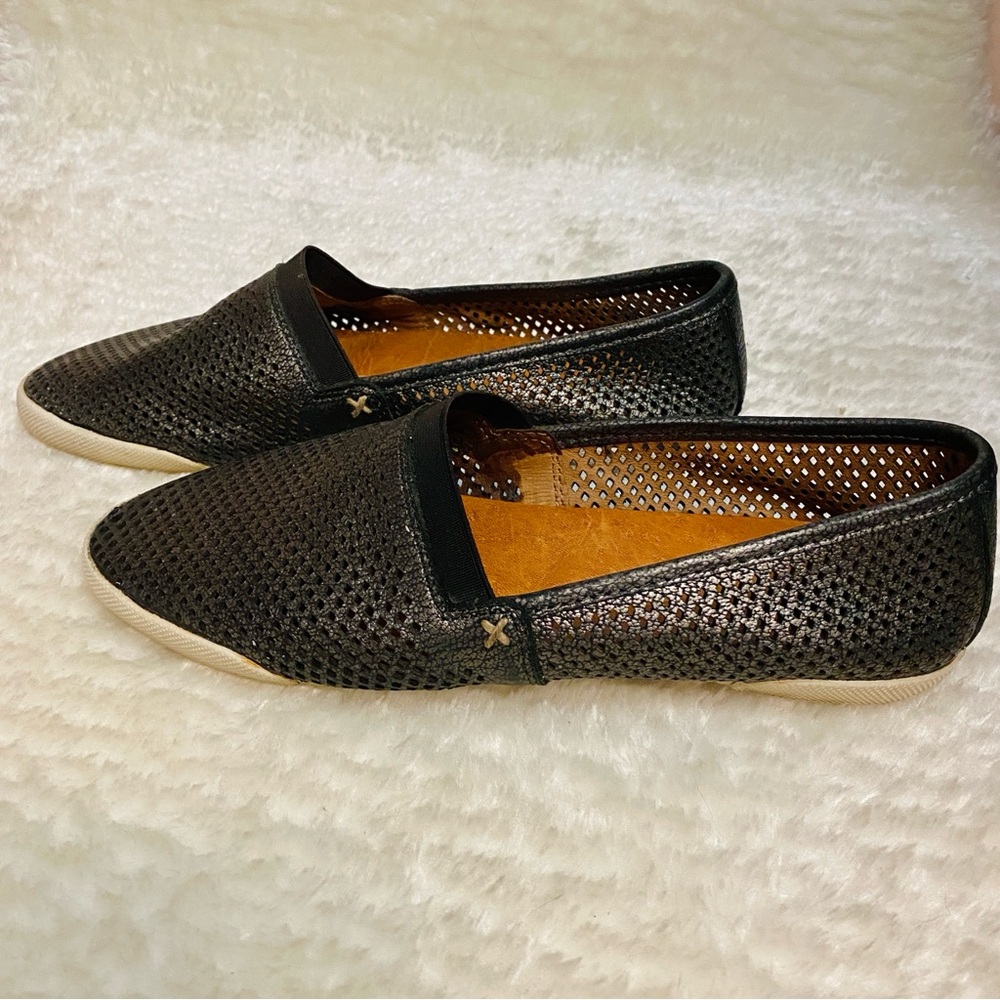Frye Black Melanie Leather Flats - Picture 2 of 6